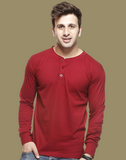 Full Sleeve Henley Neck T-shirt Men
