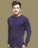 Full Sleeve Henley Neck T-shirt Men