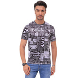 Men's All Over Printed Round Neck T-shirt| Regular Fit T-shirt