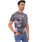 Men's All Over Printed Round Neck T-shirt| Regular Fit T-shirt