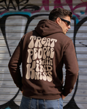 Men’s Brown Printed Hoodie